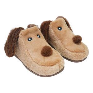 K Collection Womens/Ladies Dog 3D Slippers / Brown